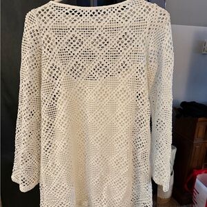 Mango Cream Crochet Mini Dress